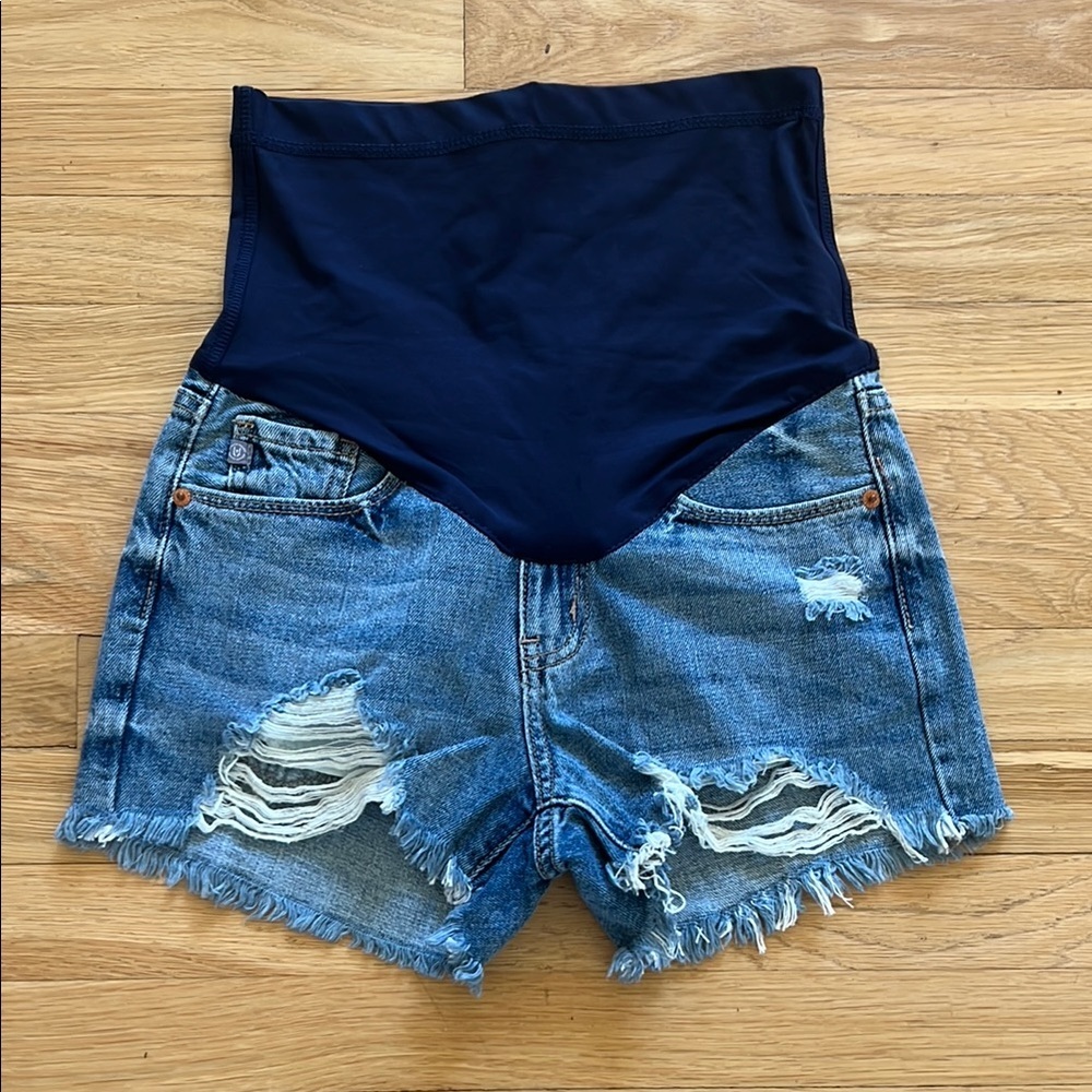 Pinkblush distressed denim maternity shorts‎ nwot
